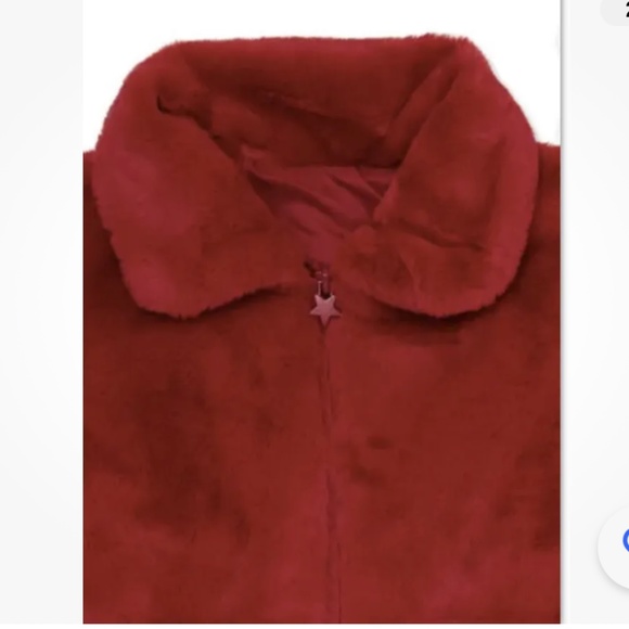 365 Garanimals Girls Red Faux Fur Jacket Size 7 NEW - Picture 2 of 6